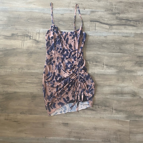 Floral Print Women Bodycon Dress Strap Skinny Mini Sundress Slit Hem Fashion NWT - Picture 7 of 13